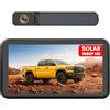 Foxpark Telecamera solare retromarcia senza fili: installazione rapida 2 minuti, HD 1080P, monitor 5 pollici, visione notturna, IP69K, impermeabile