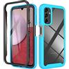 ESTH® Cover per Samsung Galaxy A14 5G Custodia in Silicone a Antiurto 360° con Protezione dello Schermo, Rugged Doppia Bumper Trasparente Case Integrale Cover, Azzurro