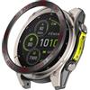 NovemFoal Anello lunetta per Garmin Fenix 8 (51/47/43 mm), lunetta per orologio stile racing, custodia protettiva in acciaio per Fenix 8 Amoled & Solar (nero-rosso, Fenix8 51 mm AMOLED)