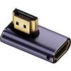 cablecc Adattatore di estensione HDMI maschio a HDMI 2.1 femmina, profilo basso, verticale, angolato a 90 gradi, UHD 8K 60Hz HDTV