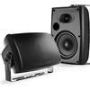 STUDIOFINIX Altoparlanti Bluetooth all'aperto, 6,5 pollici coppia di montaggio a parete resistente all'acqua per interni/esterni, 400W (nero)