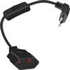 RIIEYOCA Cavo di Prolunga Euro Corto a 90 Gradi con Interruttore, Spina Piatta Euro Tipo-C a presa Euro Tipo-C, 2,5A/250V 0,75 mm² per Monitor, TV, Elettrodomestici (nero)