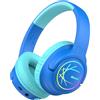 iClever Cuffie Bluetooth Bambini con luci LED, Volume di Sicurezza 74/85/94 dBA, 43 ore di Riproduzione, Audio Stereo, Type-C, cavo AUX, Cuffie Bluetooth 5.3 per bambini