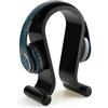 Colrid Espositore per Cuffie in Legno Naturale, Supporto Universale a Forma di U con Base Antiscivolo - Design Moderno, Ecologico per Cuffie Cablate/Wireless (Nero)