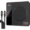 ISDT Power 200 Serie, Caricabatterie da 200W, con 4 USB + 1 Caricatore Senza Fili, USB C APP, display LCD PD 3.1, Caricabatterie Rapido compatibile con iPhone, iPad, MacBook, ecc. (Power 200H)
