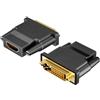 Ticenpe Adattatore DVI a HDMI 2 Pezzi, Bidirezionale DVI (DVI-D) Maschio a HDMI Femmina, Connettore Oro, 1920x1200 1080P@60Hz, DVI HDMI Convertitore per PC, monitor, laptop, TV, proiettore