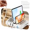SooPii HomeHub H1, stazione di ricarica da 60 W per più dispositivi con 4 cavi magnetici retrattili da C a C e 2 da C a iP, organizer per caricabatterie per iPhone 17/16, tablet, Samsung, AirPods e