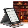 FINTIE Custodia per Pocketbook Touch HD 3 / Touch Lux 4 &5 / Basic Lux 2 / Color 2020 - [Multi-angli] Protettiva Case con Hand Strap e Funzione Auto Sveglia/Sonno, Biblioteca