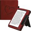 kwmobile Custodia eReader Compatibile con Amazon Kindle Oasis 10. Generation Cover - Cover eBook Pelle PU con Stand Cinturino Porta Carte Cuore
