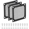 PATIKIL Griglia Filtro Ventola per Computer da 60mm con Viti, 3 Pezzi Cornice in Alluminio con Rete in Acciaio Inossidabile Copertura Antipolvere per Computer, Ventilatore, Nero