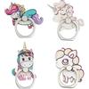 JCSMARTEC 4Pack Cute Unicorn Phone Ring Grip, Unicorno carino supporto dell'anello del telefono,JCSMARTEC Funny 360 Rotation Finger Ring Holder Mount Stand