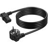 CERRXIAN Cavo di alimentazione europeo Schuko CEE 7/7 a IEC320 C13, 3 pin, 18 AWG 10 A/250 V, spina Schuko ad angolo retto a 90 gradi, cavo IEC 320 C13, cavo di alimentazione AC standard per computer
