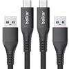 Belker 2 pezzi Cavo di ricarica rapida USB C 10Gbit/s dati USB A Cavo per auto Android QC3.0 Cavo di trasferimento dati caricatore rapido 3.1A per Samsung Note20 Galaxy S23 Z Flip5 Pixel 8 1M nero