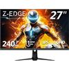 Z Z-Edge Z-Edge 27 Pollici Monitor Gaming 240HZ, 2K QHD IPS Schermo per Computer 1ms 2560x1440 LED, 400cd/m², HDR10, FreeSync, DisplayPort(240Hz), HDMI(144Hz), compatibile VESA
