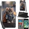Haninsuze Cover per iPhone 7 Plus/iPhone 8 Plus Custodia Cover Pelle Libro Portafoglio con Porta Carte Magnetica Protezione Antiurto Cuoio Flip Case Custodia Cover per iPhone 7 Plus / 8 Plus, Gatto