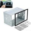 Vexaflow Plancia Autoradio 2 Din Universale, Telaio in Metallo con Cornice, Gabbia Autoradio Doppio DIN Compatibile con VW Jetta Skoda Golf Passat Polo, Kit di Montaggio Lettore DVD e Navigazione GPS
