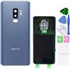 MovTEK Coperchio della Batteria Vetro Posteriore per Samsung Galaxy S9 Plus G965F Originale Copribatteria con Vetro Fotocamera (Blu Corallo)