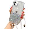 LCHULLE Custodia a catena per iPhone 11 Pro Max Cover con Cordino Glitter Trasparente Custodia Regolabile collana protettiva Cover silicone trasparente Case per iPhone 11 Pro Max Trasparente