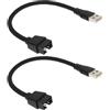 YINETTECH 2 Pezzi USB A Maschio A 9 PIN Scheda Madre Dati RGB A Porta U Esterna Adattatore Cavo Corto In Rame Stagnato Con Guaina Intrecciata PC
