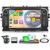 Rimoody 6G+128G 8 Core Wireless Carplay Android Autoradio per Ford Focus II mk2 Mondeo S-Max C-Max Galaxy 7 Pollici Autoradio Android Auto GPS WiFi Mirror Link Bluetooth FM/RDS/DSP/SWC Telecamera Posteriore