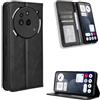 COMAKU Cover a Libro Nothing Phone 3a Pro, Custodia a Portafoglio in Pelle con Supporto e Chiusura Magnetica Compatible per Nothing Phone 3a Pro - Nero