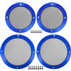 X AUTOHAUX Griglia universale per altoparlanti auto, 10,2 cm e 16,5 cm, protezione rotonda per subwoofer audio, con viti di montaggio, colore blu ferro, confezione da 4