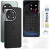 Enkeig Vetro Posteriore Sostituzione per OnePlus 11 Back Cover copribatteria + Kit di Riparazione(Nero)