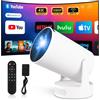 aquota Mini videoproiettore 4K Android 11 WiFi 6/BT 5.4 per telefono PC portatile HDMI Home Cinema Certificato Netflix (HY300ultra)