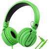 RockPapa 952 Cuffie per Bambini, Cuffie Filo con Microfono, Leggere e Pieghevoli, Cavo Jack 3.5 mm da 1.5 m, Cuffie On-Ear per Scuola/Smartphone/Tablet/Mp3 (Verde)