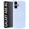 N NEWTOP 3in1 Cover Compatibile con Samsung Galaxy A06 4G, Custodia Case GLITTER Brillantini Paper Interno Bling TPU + PC Flessibile Morbida Case Posteriore Lucida Protezione Fotocamera (Azzurro)