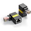 Hsupez 2 STK RJ45 maschio a femmina, girevole a 360°, adattatore Gigabit Ethernet, adattatore di rete ad angolo retto a 90°, adattatore di prolunga Cat5/Cat6, per il collegamento di cavi di rete in