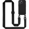 Cadorabo Catena di telefoni cellulari compatibile con Apple iPhone 14 PRO in LIQUID NERO - Coperchio di protezione in silicone con cordino regolabile in lunghezza