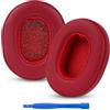 Linkidea Cuscinetti auricolari di ricambio per cuffie Skullcandy Crusher Wireless/Evo/ANC, Hesh 3/Evo/ANC, Venue ANC, cuscinetti auricolari (pelle proteica/rosso)
