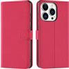 Verco Custodia a libro per iPhone 16 Pro Max, per iPhone 16 Pro Max, con funzione di carte di credito e supporto, colore: rosa