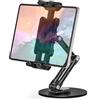 Nakelulu Supporto per Tablet in Alluminio Rotante, Supporto Tablet Scrivania Rotante a 360°, Supporto iPad Scrivania Pieghevole, Compatibile con iPad Mini, Pro e Tablets da 4,7-13,5 Pollici