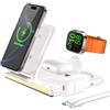 BERLS Stazione di 3 e 1 ricarica compatibile con Phone 16 17 15/Pro/Max 16/15 Plus, 16e 17 Air, Watch SE 11 10 9 8 7 6 5 4 3 Ultra, Pods 2/3/4/Pro, ricarica rapida senza fili