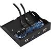VBESTLIFE Pannello Frontale Floppy, USB 2.0 HD Audio Pannello Frontale Floppy da 3,5 9 Pin a 2 Interfacce USB 2.0 con Microfono e Una Spina Audio