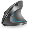 WREWING Mouse verticale ergonomico per mano destra 2.4 GHz, 4 DPI 800/1200/1600/2400, 6 tasti, compatibile con PC, desktop, Mac (grigio)