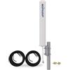 Mophamp Antenna omnidirezionale 4G 10dBi 698-2700MHz con doppio cavo coassiale a bassa perdita da 10M per router, modem, booster con porte antenna SMA/N/TS9