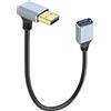 JSADZKJ Cavo corto USB 3.0 da 90 gradi Cavo di prolunga USB 3.0 maschio-femmina ad angolo retto Cavo adattatore USB per trasferimento dati da 5 Gbps per fotocamera,laptop 30cm (Angolo Su)