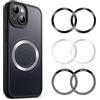NeotrixQI Anello Adesivo per Anello Mag Safe, 6 Pezzi, Adesivo Mag Safe Supporta la RiCarica Wireless, Set di Conversione Magnetica Universale per iPhone 15 Pro Max/14, Galaxy S24/S23
