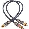Devinal Cavo splitter RCA, Adattatore da RCA femmina a doppio maschio placcato in oro, Cavo Y audio stereo fono, (1 femmina a 2 maschi) 10 pollici (25 cm)