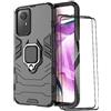 ESTH® Custodia per Xiaomi Redmi Note 12S 4G con 2 Pezzi Pellicola Protettiva, 360° Rotante Staffa [Compatibile con Supporto Magnetico per Auto], Cover Paraurti PC+TPU, Nero