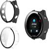 Yenwen Custodia per Garmin Forerunner 570 42mm Cover, 2 Pezzi HD Anti-Graffio Case, Schermo Vetro Temperato, Silicone TPU Custodia Antiurto Protettiva - Trasparente + Nero