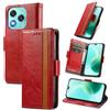 MOJIA Cover per Honor 400 Lite, PU Custodia Antiurto Resistente ai Graffi, Custodia Flip Portafoglio per Telefono con Supporto e Slot per Schede. Rosso