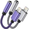 Haoano Adattatore da Lightning a jack per cuffie da 3,5 mm, 2 pezzi da iPhone a Aux, adattatore per cuffie a pple, compatibile con iPhone14/12/11/XS/XR/X/8, i Pad Pro/Mini, cuffie