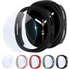 SOLOLUP 5+5 Pezzi Rigide PC Custodia+Pellicole Protettive per Samsung Galaxy Watch 8 Caso 40mm Donna Uomo,Copertura Completa Hard PC Antigraffio Custodia HD Vetro Temperato Pellicola per Samsung Watch 8 40mm