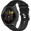 Yikamosi Compatibile con Garmin Forerunner 265S Cinturino per Donne e Uomini,Sgancio Rapido Silicone Chiusura in acciaio inossidabile Cinturino di Ricambio per Garmin Forerunner 265S,Nero