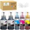 JoyPrinting E104 - Kit di ricarica per inchiostro Ecotank ET-1810 ET-2710 ET‑2711 ET-2712 ET-2714 ET-2715 ET-2720 ET-2721 ET-2726 ET-2810 ET-2811 (140 ml. K, 70 ml di colore)