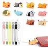 Kiuiom Morso per Cavo per Animale Carino,Protezione Cavo di Ricarica,Protezioni per Cavi,Organizer per Cavi Multifunzione,16PC Fascette in Silicone Riutilizzabili per Linee Dati Caricabatterie USB Cavo
